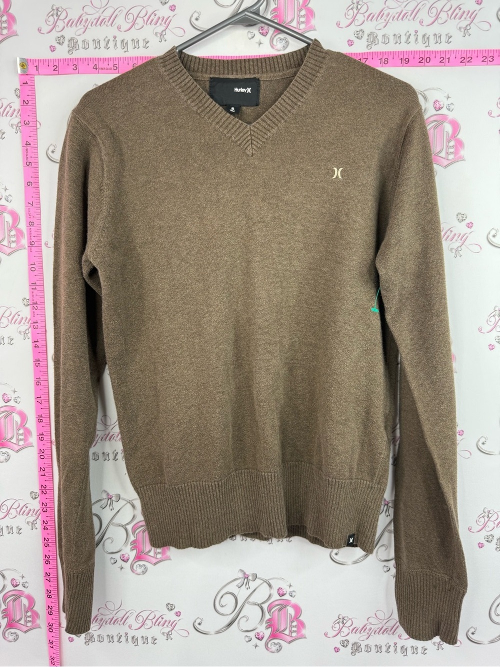 Hurley sweater knit brown V-Neck Sweater Brown
